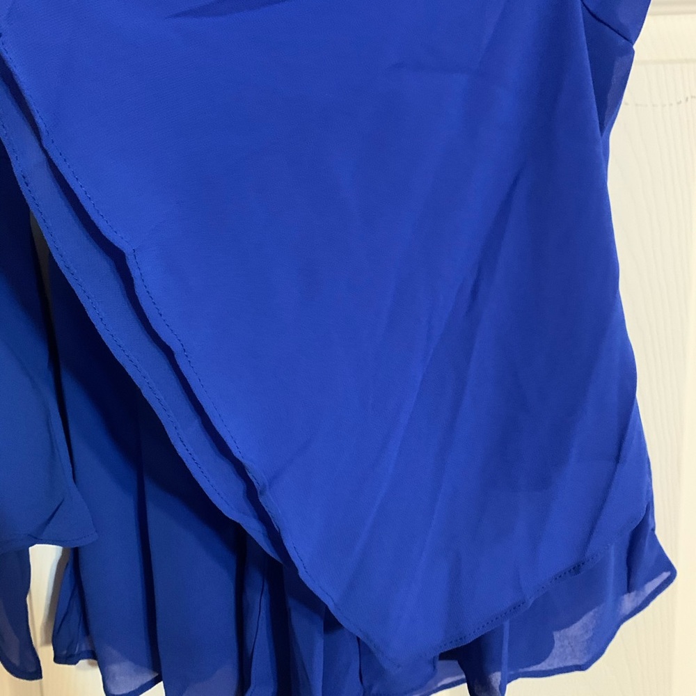 ROYAL BLUE LINED BELL SLEEVE ROMPER - Picture 9 of 15